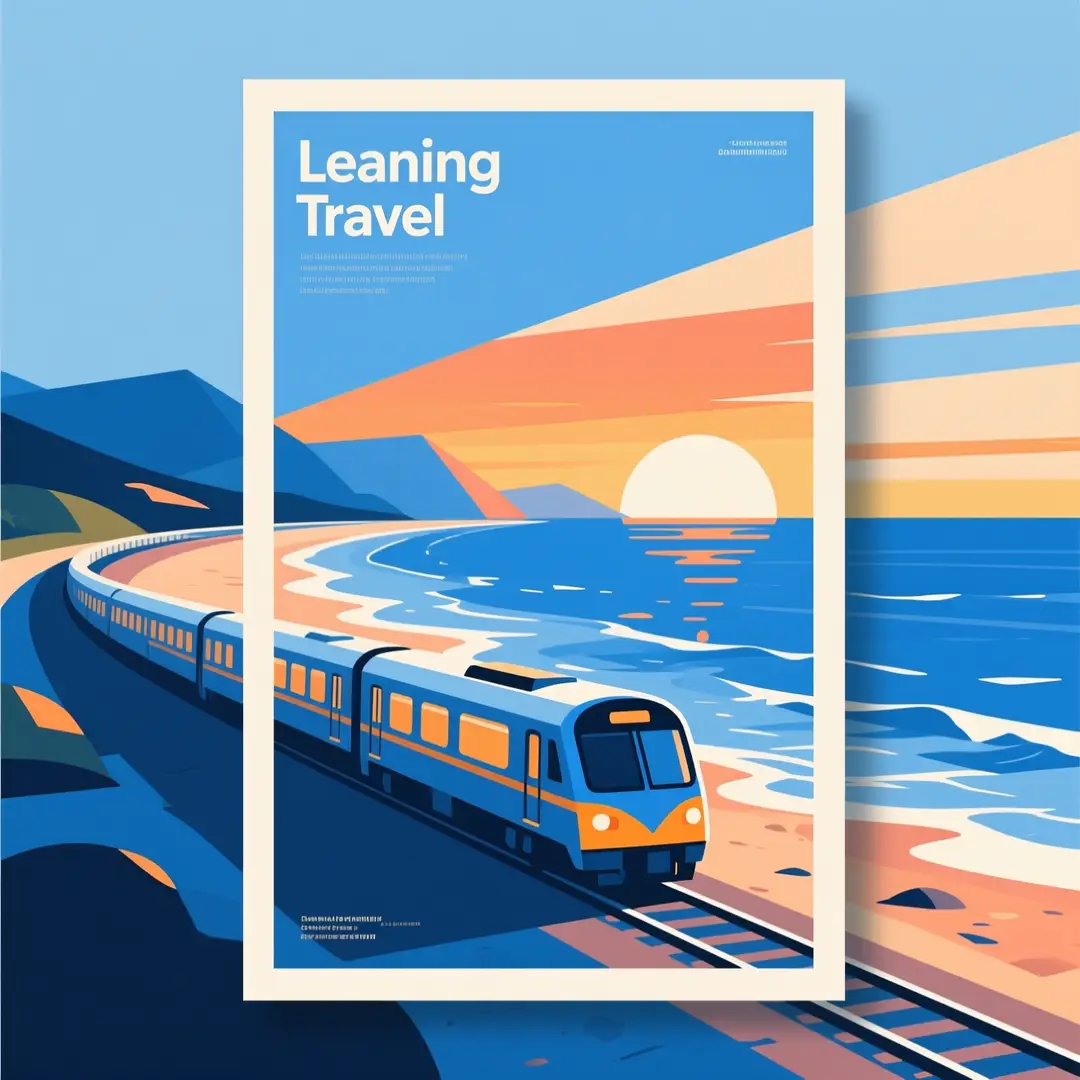 Un concept d’affiche de voyage style illustration avec une mise en page claire et des détails riches et contrôlés.